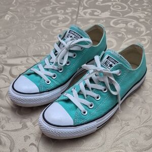 Converse Teal Canvas Low-Tops with White Accents